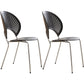 Scandinavian Wood Dining Side Chair Shell Shape Open Back Chairs with Metal Legs Black 2 Piece Set Chrome Clearhalo ' kitchen&dining_furn' 'Dining Chairs' 'Dining Tables & Seating' 'dining_chair' 'furn' 'furn_dining_chair' 'Furniture' 'furniture_dining_chair' 'Kitchen & Dining Furniture' 'kitchen' 3483479