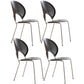 Scandinavian Wood Dining Side Chair Shell Shape Open Back Chairs with Metal Legs Black 4 Piece Set Chrome Clearhalo ' kitchen&dining_furn' 'Dining Chairs' 'Dining Tables & Seating' 'dining_chair' 'furn' 'furn_dining_chair' 'Furniture' 'furniture_dining_chair' 'Kitchen & Dining Furniture' 'kitchen' 3483481