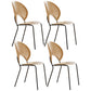 Scandinavian Wood Dining Side Chair Shell Shape Open Back Chairs with Metal Legs Natural 4 Piece Set Black Clearhalo ' kitchen&dining_furn' 'Dining Chairs' 'Dining Tables & Seating' 'dining_chair' 'furn' 'furn_dining_chair' 'Furniture' 'furniture_dining_chair' 'Kitchen & Dining Furniture' 'kitchen' 3483486