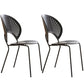 Scandinavian Wood Dining Side Chair Shell Shape Open Back Chairs with Metal Legs Black 2 Piece Set Black Clearhalo ' kitchen&dining_furn' 'Dining Chairs' 'Dining Tables & Seating' 'dining_chair' 'furn' 'furn_dining_chair' 'Furniture' 'furniture_dining_chair' 'Kitchen & Dining Furniture' 'kitchen' 3483494