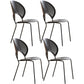 Scandinavian Wood Dining Side Chair Shell Shape Open Back Chairs with Metal Legs Black 4 Piece Set Black Clearhalo ' kitchen&dining_furn' 'Dining Chairs' 'Dining Tables & Seating' 'dining_chair' 'furn' 'furn_dining_chair' 'Furniture' 'furniture_dining_chair' 'Kitchen & Dining Furniture' 'kitchen' 3483495