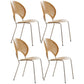 Scandinavian Wood Dining Side Chair Shell Shape Open Back Chairs with Metal Legs Natural 4 Piece Set Chrome Clearhalo ' kitchen&dining_furn' 'Dining Chairs' 'Dining Tables & Seating' 'dining_chair' 'furn' 'furn_dining_chair' 'Furniture' 'furniture_dining_chair' 'Kitchen & Dining Furniture' 'kitchen' 3483498