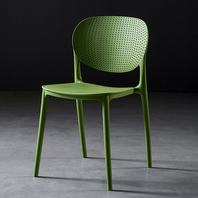 Modern Plastic Open Back Side Chair 32"H Acrylic Dining Chair for Restaurant Bedroom Green 1 Piece Clearhalo ' kitchen&dining_furn' 'Dining Chairs' 'Dining Tables & Seating' 'dining_chair' 'furn' 'furn_dining_chair' 'Furniture' 'furniture_dining_chair' 'Kitchen & Dining Furniture' 'kitchen' 3483500