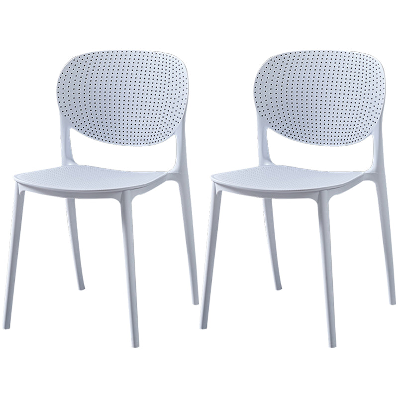 Modern Plastic Open Back Side Chair 32"H Acrylic Dining Chair for Restaurant Bedroom White 2 Piece Set Clearhalo ' kitchen&dining_furn' 'Dining Chairs' 'Dining Tables & Seating' 'dining_chair' 'furn' 'furn_dining_chair' 'Furniture' 'furniture_dining_chair' 'Kitchen & Dining Furniture' 'kitchen' 3483508