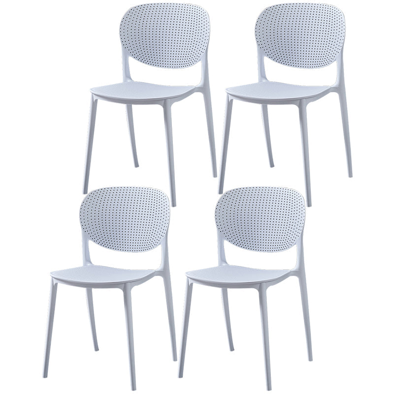 Modern Plastic Open Back Side Chair 32"H Acrylic Dining Chair for Restaurant Bedroom White 4 Piece Set Clearhalo ' kitchen&dining_furn' 'Dining Chairs' 'Dining Tables & Seating' 'dining_chair' 'furn' 'furn_dining_chair' 'Furniture' 'furniture_dining_chair' 'Kitchen & Dining Furniture' 'kitchen' 3483510
