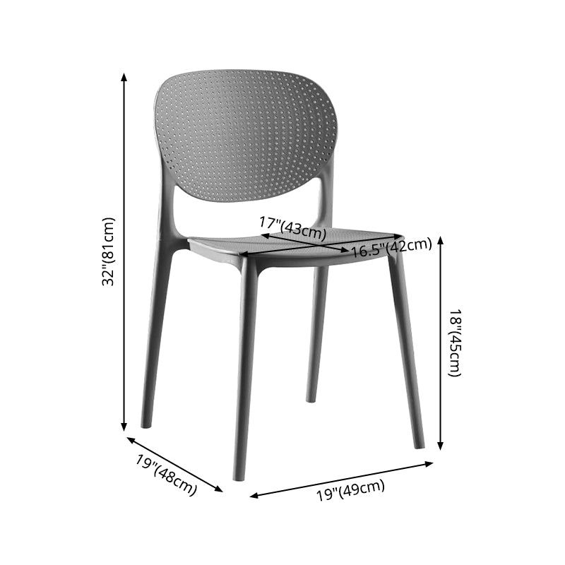 Modern Plastic Open Back Side Chair 32"H Acrylic Dining Chair for Restaurant Bedroom Clearhalo ' kitchen&dining_furn' 'Dining Chairs' 'Dining Tables & Seating' 'dining_chair' 'furn' 'furn_dining_chair' 'Furniture' 'furniture_dining_chair' 'Kitchen & Dining Furniture' 'kitchen' 3483516