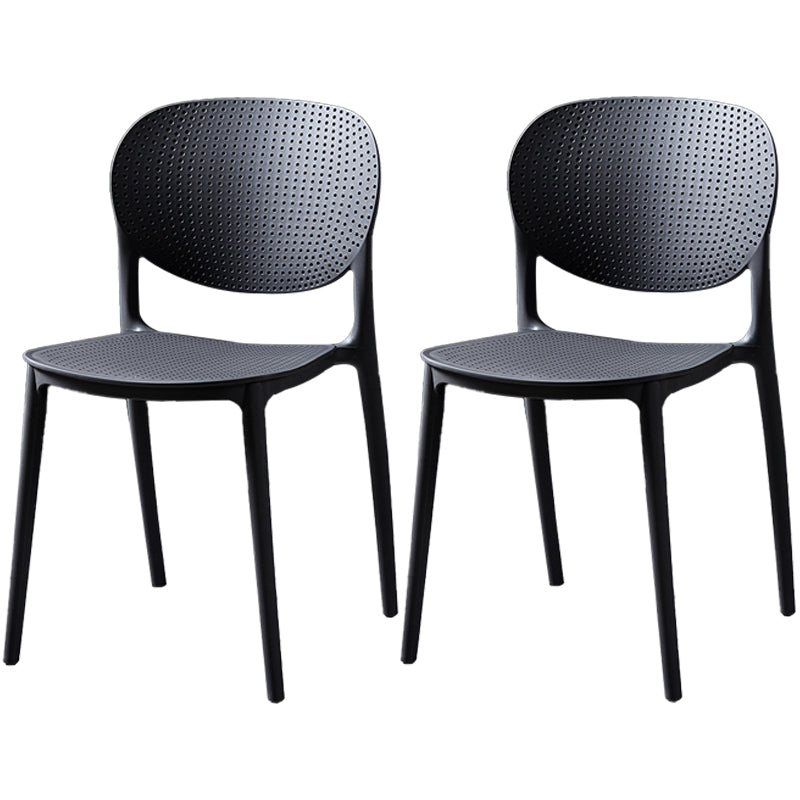 Modern Plastic Open Back Side Chair 32"H Acrylic Dining Chair for Restaurant Bedroom Dark Gray 2 Piece Set Clearhalo ' kitchen&dining_furn' 'Dining Chairs' 'Dining Tables & Seating' 'dining_chair' 'furn' 'furn_dining_chair' 'Furniture' 'furniture_dining_chair' 'Kitchen & Dining Furniture' 'kitchen' 3483519