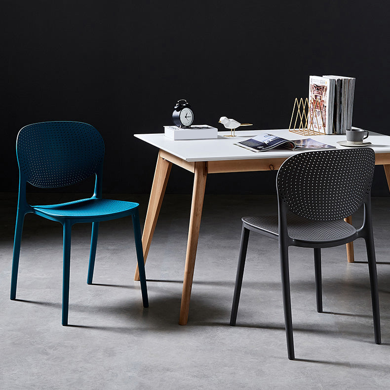 Modern Plastic Open Back Side Chair 32"H Acrylic Dining Chair for Restaurant Bedroom Clearhalo ' kitchen&dining_furn' 'Dining Chairs' 'Dining Tables & Seating' 'dining_chair' 'furn' 'furn_dining_chair' 'Furniture' 'furniture_dining_chair' 'Kitchen & Dining Furniture' 'kitchen' 3483520