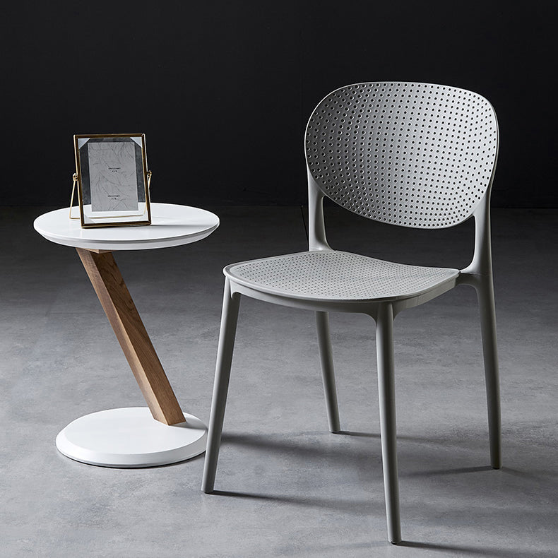 Modern Plastic Open Back Side Chair 32"H Acrylic Dining Chair for Restaurant Bedroom Clearhalo ' kitchen&dining_furn' 'Dining Chairs' 'Dining Tables & Seating' 'dining_chair' 'furn' 'furn_dining_chair' 'Furniture' 'furniture_dining_chair' 'Kitchen & Dining Furniture' 'kitchen' 3483521