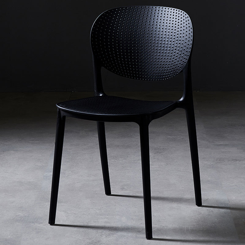 Modern Plastic Open Back Side Chair 32"H Acrylic Dining Chair for Restaurant Bedroom Black 1 Piece Clearhalo ' kitchen&dining_furn' 'Dining Chairs' 'Dining Tables & Seating' 'dining_chair' 'furn' 'furn_dining_chair' 'Furniture' 'furniture_dining_chair' 'Kitchen & Dining Furniture' 'kitchen' 3483524