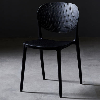 Modern Plastic Open Back Side Chair 32"H Acrylic Dining Chair for Restaurant Bedroom Black 1 Piece Clearhalo ' kitchen&dining_furn' 'Dining Chairs' 'Dining Tables & Seating' 'dining_chair' 'furn' 'furn_dining_chair' 'Furniture' 'furniture_dining_chair' 'Kitchen & Dining Furniture' 'kitchen' 3483524