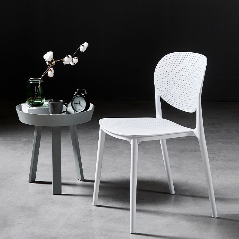 Modern Plastic Open Back Side Chair 32"H Acrylic Dining Chair for Restaurant Bedroom Clearhalo ' kitchen&dining_furn' 'Dining Chairs' 'Dining Tables & Seating' 'dining_chair' 'furn' 'furn_dining_chair' 'Furniture' 'furniture_dining_chair' 'Kitchen & Dining Furniture' 'kitchen' 3483525