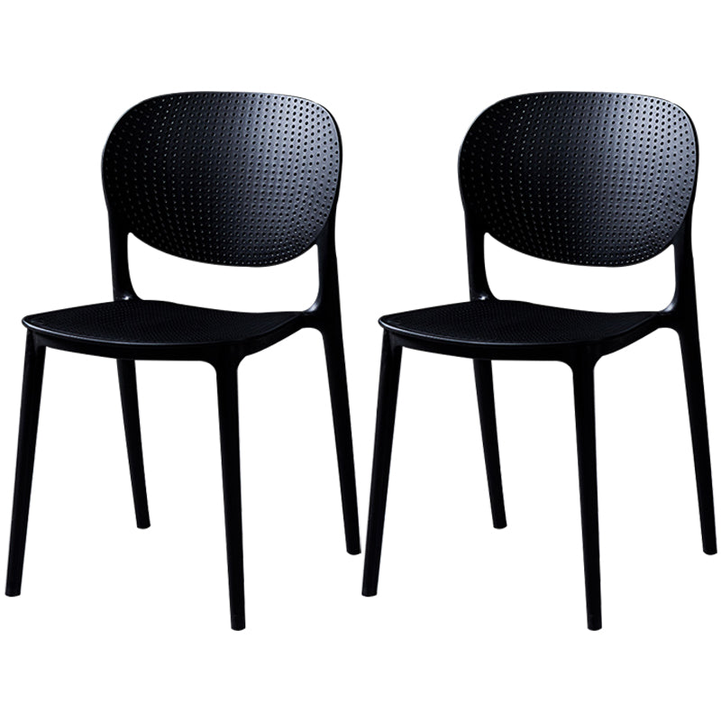 Modern Plastic Open Back Side Chair 32"H Acrylic Dining Chair for Restaurant Bedroom Black 2 Piece Set Clearhalo ' kitchen&dining_furn' 'Dining Chairs' 'Dining Tables & Seating' 'dining_chair' 'furn' 'furn_dining_chair' 'Furniture' 'furniture_dining_chair' 'Kitchen & Dining Furniture' 'kitchen' 3483526