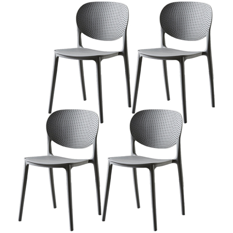 Modern Plastic Open Back Side Chair 32"H Acrylic Dining Chair for Restaurant Bedroom Light Gray 4 Piece Set Clearhalo ' kitchen&dining_furn' 'Dining Chairs' 'Dining Tables & Seating' 'dining_chair' 'furn' 'furn_dining_chair' 'Furniture' 'furniture_dining_chair' 'Kitchen & Dining Furniture' 'kitchen' 3483530