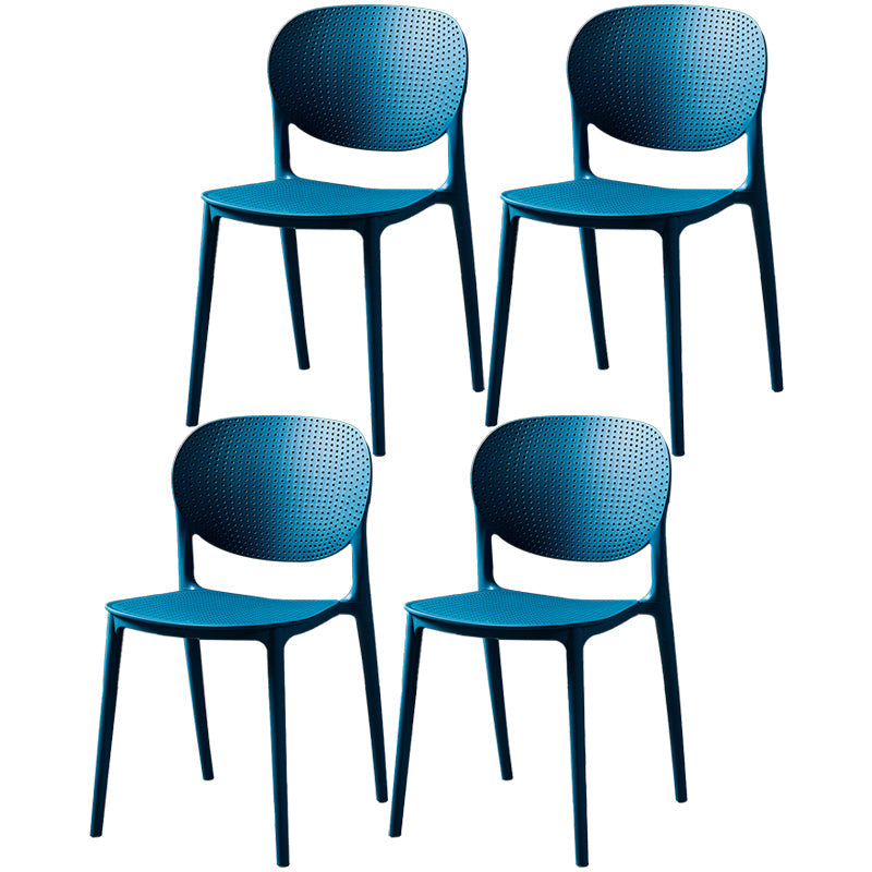 Modern Plastic Open Back Side Chair 32"H Acrylic Dining Chair for Restaurant Bedroom Blue 4 Piece Set Clearhalo ' kitchen&dining_furn' 'Dining Chairs' 'Dining Tables & Seating' 'dining_chair' 'furn' 'furn_dining_chair' 'Furniture' 'furniture_dining_chair' 'Kitchen & Dining Furniture' 'kitchen' 3483533