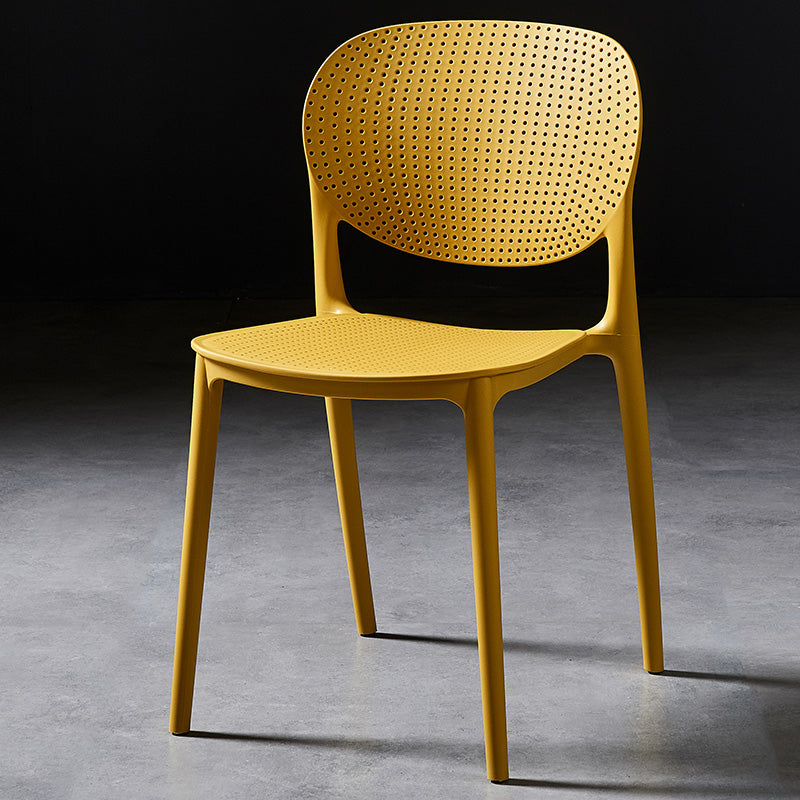 Modern Plastic Open Back Side Chair 32"H Acrylic Dining Chair for Restaurant Bedroom Yellow 1 Piece Clearhalo ' kitchen&dining_furn' 'Dining Chairs' 'Dining Tables & Seating' 'dining_chair' 'furn' 'furn_dining_chair' 'Furniture' 'furniture_dining_chair' 'Kitchen & Dining Furniture' 'kitchen' 3483537