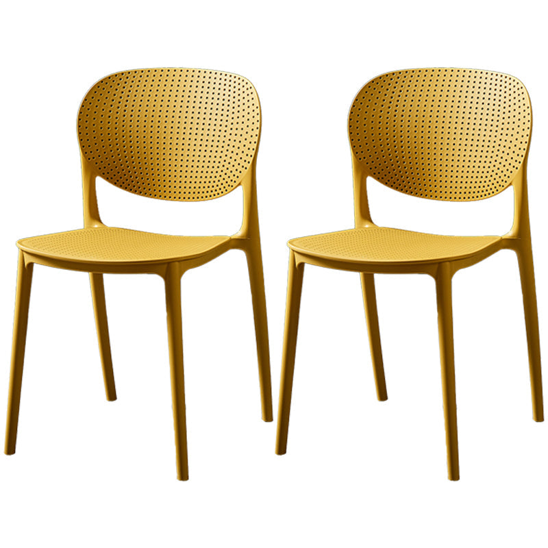 Modern Plastic Open Back Side Chair 32"H Acrylic Dining Chair for Restaurant Bedroom Yellow 2 Piece Set Clearhalo ' kitchen&dining_furn' 'Dining Chairs' 'Dining Tables & Seating' 'dining_chair' 'furn' 'furn_dining_chair' 'Furniture' 'furniture_dining_chair' 'Kitchen & Dining Furniture' 'kitchen' 3483538
