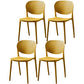 Modern Plastic Open Back Side Chair 32"H Acrylic Dining Chair for Restaurant Bedroom Yellow 4 Piece Set Clearhalo ' kitchen&dining_furn' 'Dining Chairs' 'Dining Tables & Seating' 'dining_chair' 'furn' 'furn_dining_chair' 'Furniture' 'furniture_dining_chair' 'Kitchen & Dining Furniture' 'kitchen' 3483539