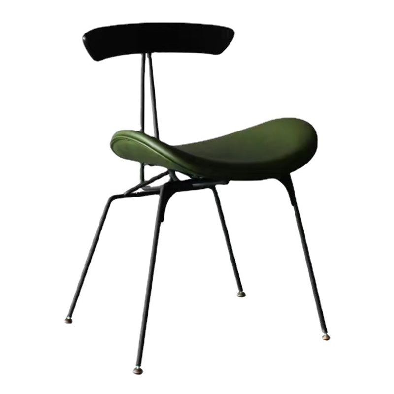 Minimalist Opening Back Kitchen Dining Side Chair Metal Black Dining Side Chair Clearhalo ' kitchen&dining_furn' 'Dining Chairs' 'Dining Tables & Seating' 'dining_chair' 'Furniture' 'furniture_dining_chair' 'Kitchen & Dining Furniture' 'kitchen' 3483548