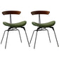 Minimalist Opening Back Kitchen Dining Side Chair Metal Black Dining Side Chair Walnut Green Set of 2 Clearhalo ' kitchen&dining_furn' 'Dining Chairs' 'Dining Tables & Seating' 'dining_chair' 'Furniture' 'furniture_dining_chair' 'Kitchen & Dining Furniture' 'kitchen' 3483549