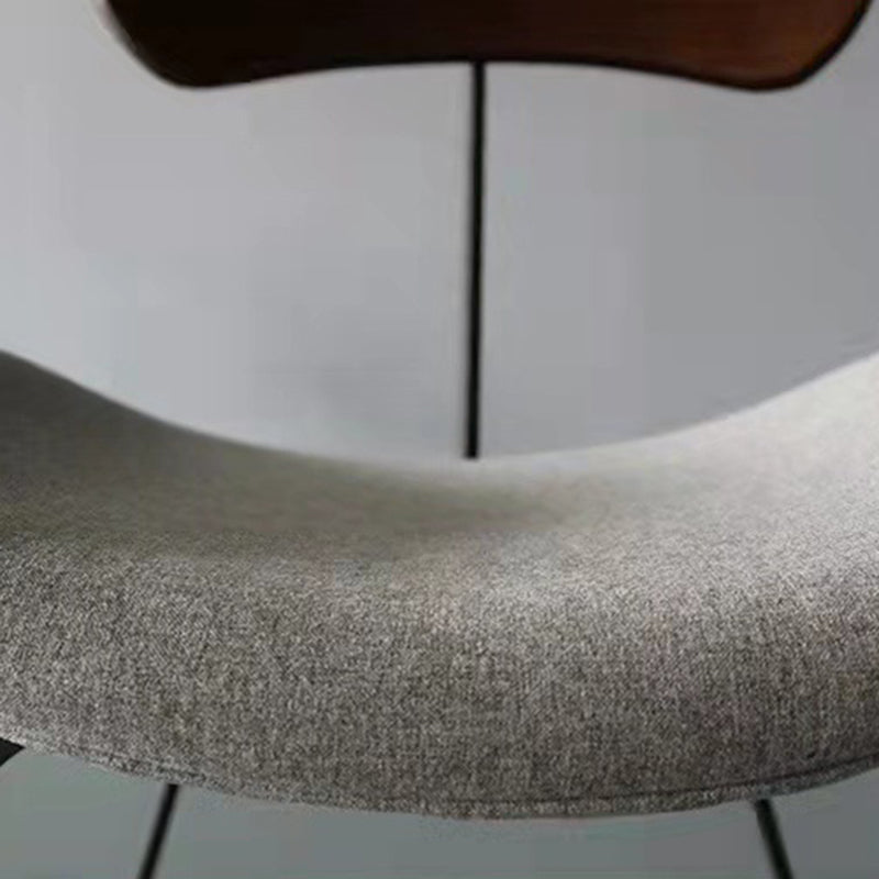 Minimalist Opening Back Kitchen Dining Side Chair Metal Black Dining Side Chair Clearhalo ' kitchen&dining_furn' 'Dining Chairs' 'Dining Tables & Seating' 'dining_chair' 'Furniture' 'furniture_dining_chair' 'Kitchen & Dining Furniture' 'kitchen' 3483553