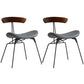Minimalist Opening Back Kitchen Dining Side Chair Metal Black Dining Side Chair Walnut Gray Set of 2 Clearhalo ' kitchen&dining_furn' 'Dining Chairs' 'Dining Tables & Seating' 'dining_chair' 'Furniture' 'furniture_dining_chair' 'Kitchen & Dining Furniture' 'kitchen' 3483555