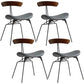 Minimalist Opening Back Kitchen Dining Side Chair Metal Black Dining Side Chair Walnut Gray Set of 4 Clearhalo ' kitchen&dining_furn' 'Dining Chairs' 'Dining Tables & Seating' 'dining_chair' 'Furniture' 'furniture_dining_chair' 'Kitchen & Dining Furniture' 'kitchen' 3483557