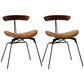Minimalist Opening Back Kitchen Dining Side Chair Metal Black Dining Side Chair Walnut Brown Set of 2 Clearhalo ' kitchen&dining_furn' 'Dining Chairs' 'Dining Tables & Seating' 'dining_chair' 'Furniture' 'furniture_dining_chair' 'Kitchen & Dining Furniture' 'kitchen' 3483561