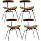 Minimalist Opening Back Kitchen Dining Side Chair Metal Black Dining Side Chair Walnut Brown Set of 4 Clearhalo ' kitchen&dining_furn' 'Dining Chairs' 'Dining Tables & Seating' 'dining_chair' 'Furniture' 'furniture_dining_chair' 'Kitchen & Dining Furniture' 'kitchen' 3483562