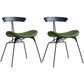 Minimalist Opening Back Kitchen Dining Side Chair Metal Black Dining Side Chair Black Green Set of 2 Clearhalo ' kitchen&dining_furn' 'Dining Chairs' 'Dining Tables & Seating' 'dining_chair' 'Furniture' 'furniture_dining_chair' 'Kitchen & Dining Furniture' 'kitchen' 3483569