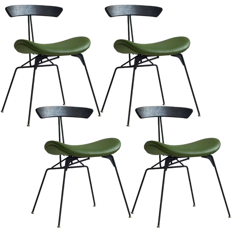 Minimalist Opening Back Kitchen Dining Side Chair Metal Black Dining Side Chair Black Green Set of 4 Clearhalo ' kitchen&dining_furn' 'Dining Chairs' 'Dining Tables & Seating' 'dining_chair' 'Furniture' 'furniture_dining_chair' 'Kitchen & Dining Furniture' 'kitchen' 3483570