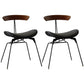 Minimalist Opening Back Kitchen Dining Side Chair Metal Black Dining Side Chair Walnut Black Set of 2 Clearhalo ' kitchen&dining_furn' 'Dining Chairs' 'Dining Tables & Seating' 'dining_chair' 'Furniture' 'furniture_dining_chair' 'Kitchen & Dining Furniture' 'kitchen' 3483572