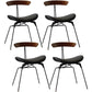 Minimalist Opening Back Kitchen Dining Side Chair Metal Black Dining Side Chair Walnut Black Set of 4 Clearhalo ' kitchen&dining_furn' 'Dining Chairs' 'Dining Tables & Seating' 'dining_chair' 'Furniture' 'furniture_dining_chair' 'Kitchen & Dining Furniture' 'kitchen' 3483573