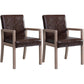 Contemporary Home Arm Chair Parsons Back Upholstered Wood Dining Room Chair Dark Coffee 2 Piece Set Clearhalo ' kitchen&dining_furn' 'Dining Chairs' 'Dining Tables & Seating' 'dining_chair' 'furn' 'furn_dining_chair' 'Furniture' 'furniture_dining_chair' 'Kitchen & Dining Furniture' 'kitchen' 3483585