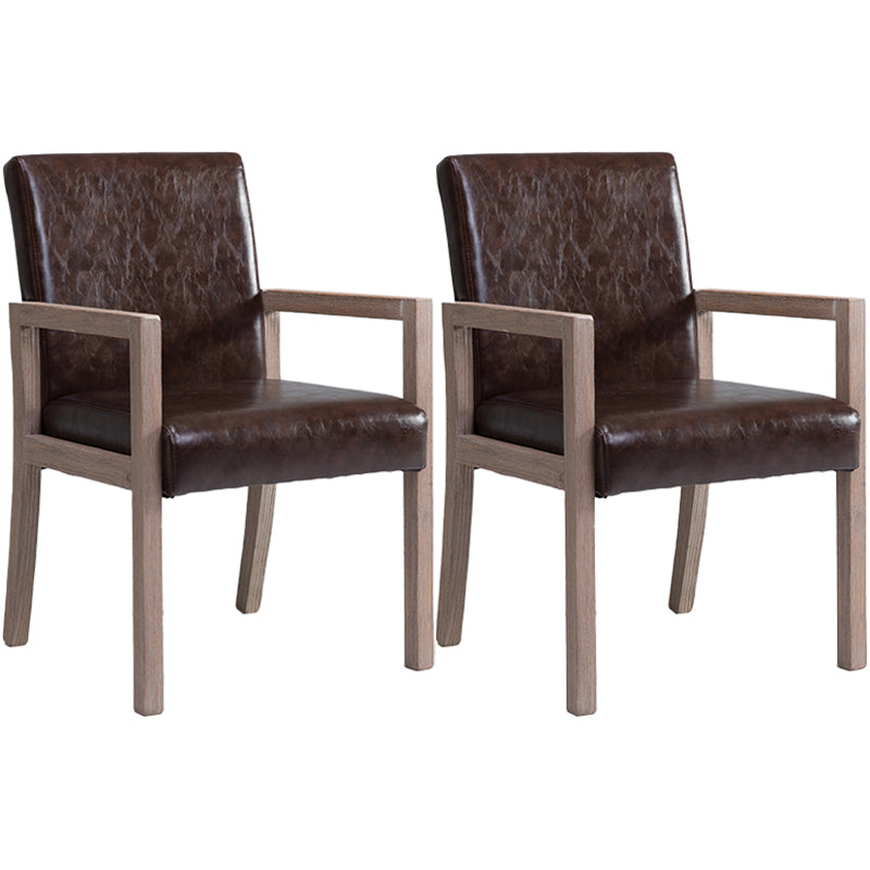 Contemporary Home Arm Chair Parsons Back Upholstered Wood Dining Room Chair Dark Coffee 2 Piece Set Clearhalo ' kitchen&dining_furn' 'Dining Chairs' 'Dining Tables & Seating' 'dining_chair' 'furn' 'furn_dining_chair' 'Furniture' 'furniture_dining_chair' 'Kitchen & Dining Furniture' 'kitchen' 3483585