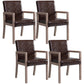 Contemporary Home Arm Chair Parsons Back Upholstered Wood Dining Room Chair Dark Coffee 4 Piece Set Clearhalo ' kitchen&dining_furn' 'Dining Chairs' 'Dining Tables & Seating' 'dining_chair' 'furn' 'furn_dining_chair' 'Furniture' 'furniture_dining_chair' 'Kitchen & Dining Furniture' 'kitchen' 3483587