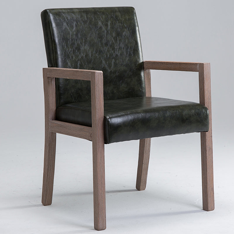 Contemporary Home Arm Chair Parsons Back Upholstered Wood Dining Room Chair Blackish Green 1 Piece Clearhalo ' kitchen&dining_furn' 'Dining Chairs' 'Dining Tables & Seating' 'dining_chair' 'furn' 'furn_dining_chair' 'Furniture' 'furniture_dining_chair' 'Kitchen & Dining Furniture' 'kitchen' 3483589