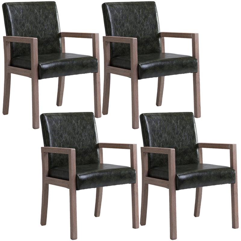 Contemporary Home Arm Chair Parsons Back Upholstered Wood Dining Room Chair Blackish Green 4 Piece Set Clearhalo ' kitchen&dining_furn' 'Dining Chairs' 'Dining Tables & Seating' 'dining_chair' 'furn' 'furn_dining_chair' 'Furniture' 'furniture_dining_chair' 'Kitchen & Dining Furniture' 'kitchen' 3483594