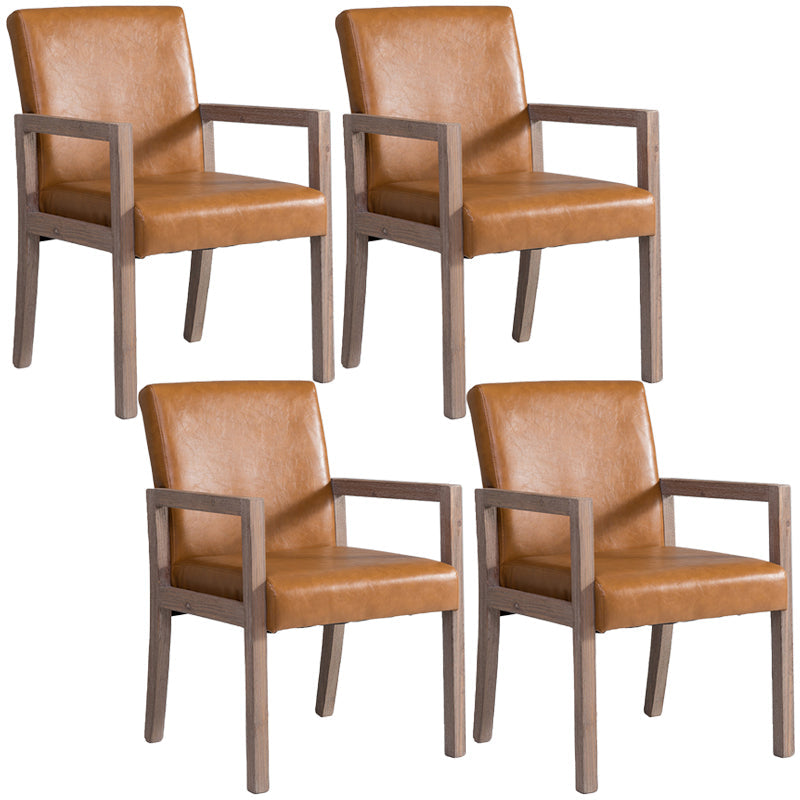 Contemporary Home Arm Chair Parsons Back Upholstered Wood Dining Room Chair Orange 4 Piece Set Clearhalo ' kitchen&dining_furn' 'Dining Chairs' 'Dining Tables & Seating' 'dining_chair' 'furn' 'furn_dining_chair' 'Furniture' 'furniture_dining_chair' 'Kitchen & Dining Furniture' 'kitchen' 3483601