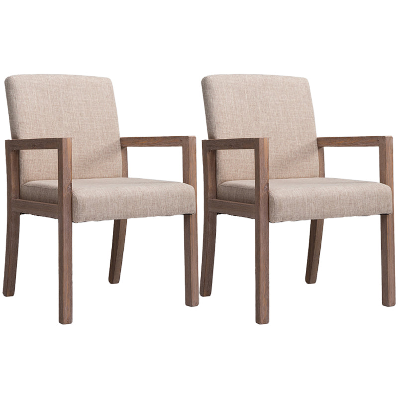Contemporary Home Arm Chair Parsons Back Upholstered Wood Dining Room Chair Beige 2 Piece Set Clearhalo ' kitchen&dining_furn' 'Dining Chairs' 'Dining Tables & Seating' 'dining_chair' 'furn' 'furn_dining_chair' 'Furniture' 'furniture_dining_chair' 'Kitchen & Dining Furniture' 'kitchen' 3483612