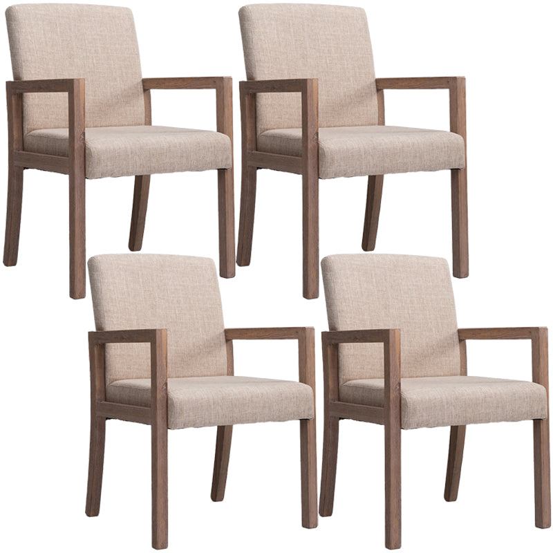 Contemporary Home Arm Chair Parsons Back Upholstered Wood Dining Room Chair Beige 4 Piece Set Clearhalo ' kitchen&dining_furn' 'Dining Chairs' 'Dining Tables & Seating' 'dining_chair' 'furn' 'furn_dining_chair' 'Furniture' 'furniture_dining_chair' 'Kitchen & Dining Furniture' 'kitchen' 3483613