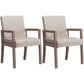Contemporary Home Arm Chair Parsons Back Upholstered Wood Dining Room Chair Off-White 2 Piece Set Clearhalo ' kitchen&dining_furn' 'Dining Chairs' 'Dining Tables & Seating' 'dining_chair' 'furn' 'furn_dining_chair' 'Furniture' 'furniture_dining_chair' 'Kitchen & Dining Furniture' 'kitchen' 3483621