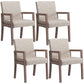 Contemporary Home Arm Chair Parsons Back Upholstered Wood Dining Room Chair Off-White 4 Piece Set Clearhalo ' kitchen&dining_furn' 'Dining Chairs' 'Dining Tables & Seating' 'dining_chair' 'furn' 'furn_dining_chair' 'Furniture' 'furniture_dining_chair' 'Kitchen & Dining Furniture' 'kitchen' 3483622