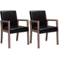 Contemporary Home Arm Chair Parsons Back Upholstered Wood Dining Room Chair Black 2 Piece Set Clearhalo ' kitchen&dining_furn' 'Dining Chairs' 'Dining Tables & Seating' 'dining_chair' 'furn' 'furn_dining_chair' 'Furniture' 'furniture_dining_chair' 'Kitchen & Dining Furniture' 'kitchen' 3483624