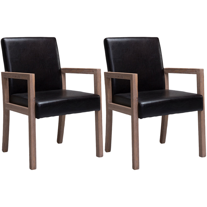 Contemporary Home Arm Chair Parsons Back Upholstered Wood Dining Room Chair Black 2 Piece Set Clearhalo ' kitchen&dining_furn' 'Dining Chairs' 'Dining Tables & Seating' 'dining_chair' 'furn' 'furn_dining_chair' 'Furniture' 'furniture_dining_chair' 'Kitchen & Dining Furniture' 'kitchen' 3483624