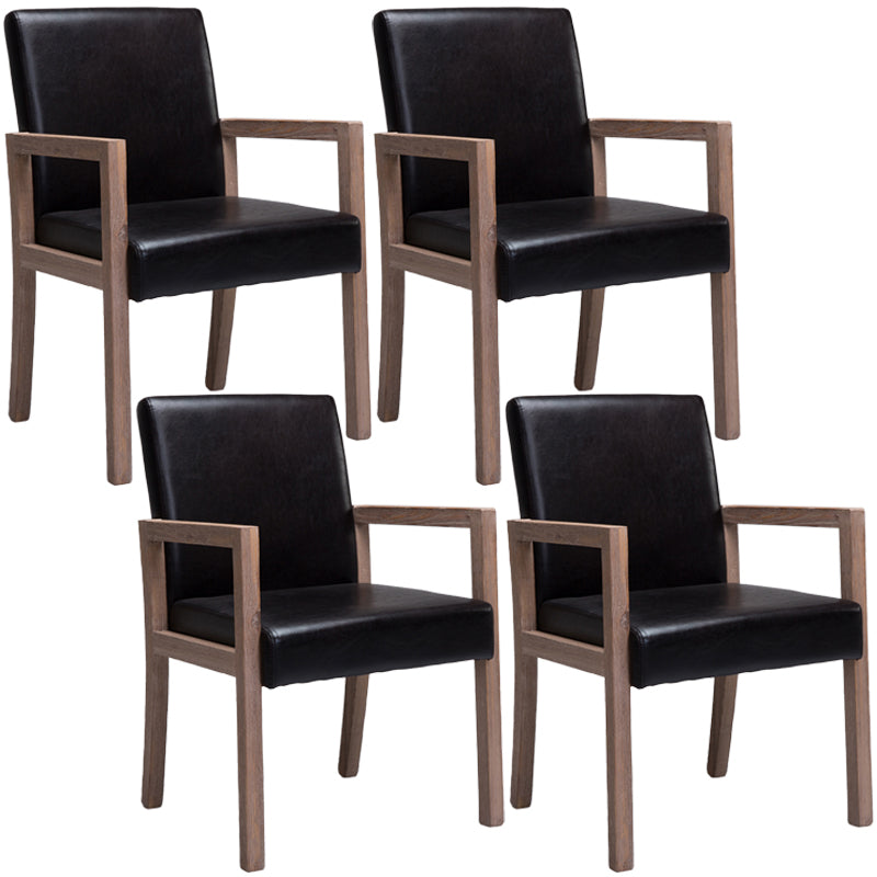 Contemporary Home Arm Chair Parsons Back Upholstered Wood Dining Room Chair Black 4 Piece Set Clearhalo ' kitchen&dining_furn' 'Dining Chairs' 'Dining Tables & Seating' 'dining_chair' 'furn' 'furn_dining_chair' 'Furniture' 'furniture_dining_chair' 'Kitchen & Dining Furniture' 'kitchen' 3483625