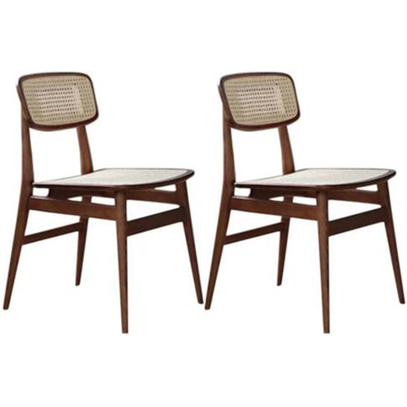 Solid Wood Traditional Dining Chair Matte Finish Open Back Dining Side Chair Walnut 2 Piece Set Clearhalo ' kitchen&dining_furn' 'Dining Chairs' 'Dining Tables & Seating' 'dining_chair' 'furn' 'furn_dining_chair' 'Furniture' 'furniture_dining_chair' 'Kitchen & Dining Furniture' 'kitchen' 3483637