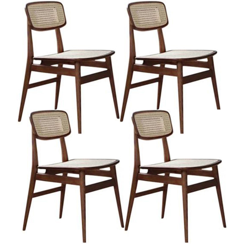 Solid Wood Traditional Dining Chair Matte Finish Open Back Dining Side Chair Walnut 4 Piece Set Clearhalo ' kitchen&dining_furn' 'Dining Chairs' 'Dining Tables & Seating' 'dining_chair' 'furn' 'furn_dining_chair' 'Furniture' 'furniture_dining_chair' 'Kitchen & Dining Furniture' 'kitchen' 3483639