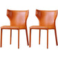 Contemporary Kitchen Solid Back Dining Side Chair Metal Dining Side Chair Orange 2 Piece Set Clearhalo ' kitchen&dining_furn' 'Dining Chairs' 'Dining Tables & Seating' 'dining_chair' 'furn' 'furn_dining_chair' 'Furniture' 'furniture_dining_chair' 'Kitchen & Dining Furniture' 'kitchen' 3483662