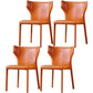 Contemporary Kitchen Solid Back Dining Side Chair Metal Dining Side Chair Orange 4 Piece Set Clearhalo ' kitchen&dining_furn' 'Dining Chairs' 'Dining Tables & Seating' 'dining_chair' 'furn' 'furn_dining_chair' 'Furniture' 'furniture_dining_chair' 'Kitchen & Dining Furniture' 'kitchen' 3483664